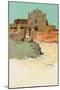 Mission at Laguna Pueblo, New Mexico-null-Mounted Art Print