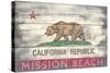 Mission Beach, California - Barnwood State Flag-Lantern Press-Stretched Canvas