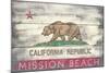 Mission Beach, California - Barnwood State Flag-Lantern Press-Mounted Art Print