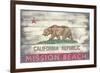 Mission Beach, California - Barnwood State Flag-Lantern Press-Framed Art Print