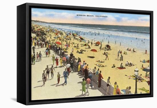 Mission Beach, San Diego, California-null-Framed Stretched Canvas