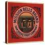 Mission Bells Brand - National City, California - Citrus Crate Label-Lantern Press-Stretched Canvas