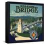 Mission Bridge Brand - Riverside, California - Citrus Crate Label-Lantern Press-Framed Stretched Canvas