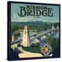 Mission Bridge Brand - Riverside, California - Citrus Crate Label-Lantern Press-Stretched Canvas