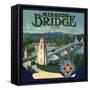 Mission Bridge Brand - Riverside, California - Citrus Crate Label-Lantern Press-Framed Stretched Canvas