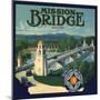 Mission Bridge Brand - Riverside, California - Citrus Crate Label-Lantern Press-Mounted Art Print