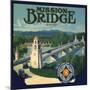 Mission Bridge Brand - Riverside, California - Citrus Crate Label-Lantern Press-Mounted Art Print