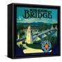 Mission Bridge Orange Label - Riverside, CA-Lantern Press-Framed Stretched Canvas