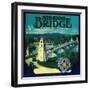 Mission Bridge Orange Label - Riverside, CA-Lantern Press-Framed Art Print