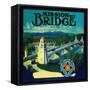 Mission Bridge Orange Label - Riverside, CA-Lantern Press-Framed Stretched Canvas