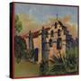 Mission Church Ruins - Citrus Crate Label-Lantern Press-Stretched Canvas