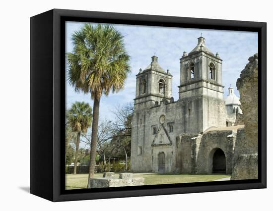 Mission Concepcion, San Antonio, Texas, USA-Ethel Davies-Framed Stretched Canvas