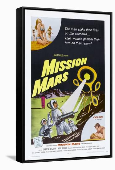 MISSION MARS, US poster, bottom right: Nick Adams, Heather Hewitt, 1968-null-Framed Stretched Canvas