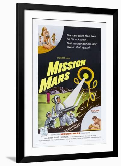 MISSION MARS, US poster, bottom right: Nick Adams, Heather Hewitt, 1968-null-Framed Art Print