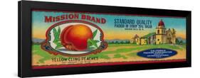 Mission Peach Label - San Francisco, CA-Lantern Press-Framed Art Print