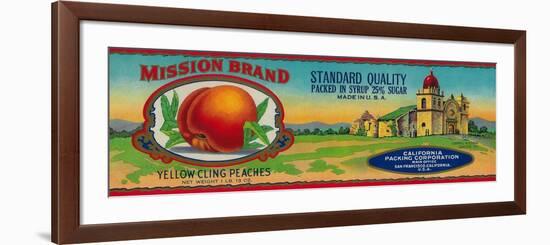 Mission Peach Label - San Francisco, CA-Lantern Press-Framed Art Print