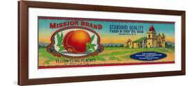 Mission Peach Label - San Francisco, CA-Lantern Press-Framed Art Print