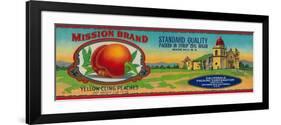 Mission Peach Label - San Francisco, CA-Lantern Press-Framed Art Print