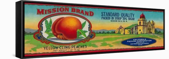 Mission Peach Label - San Francisco, CA-Lantern Press-Framed Stretched Canvas