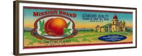 Mission Peach Label - San Francisco, CA-Lantern Press-Framed Premium Giclee Print