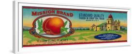 Mission Peach Label - San Francisco, CA-Lantern Press-Framed Premium Giclee Print