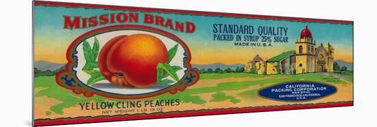 Mission Peach Label - San Francisco, CA-Lantern Press-Mounted Premium Giclee Print