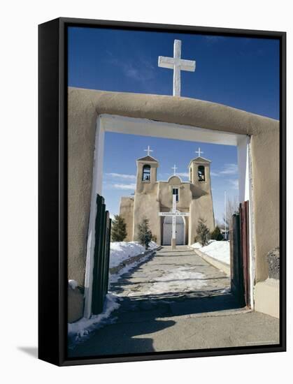 Mission San Francisco De Asis, Ranchos De Taos, New Mexico, USA-Walter Rawlings-Framed Stretched Canvas