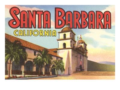 'Mission, Santa Barbara, California' Print | AllPosters.com