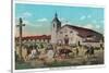 Mission Santa Clara de Asis - Santa Clara, CA-Lantern Press-Stretched Canvas