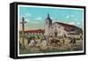 Mission Santa Clara de Asis - Santa Clara, CA-Lantern Press-Framed Stretched Canvas