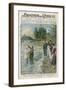 Missionaries of the Seventh Day Adventists Baptise Italian Converts in the River Addo Near Milano-Achille Beltrame-Framed Art Print