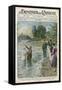 Missionaries of the Seventh Day Adventists Baptise Italian Converts in the River Addo Near Milano-Achille Beltrame-Framed Stretched Canvas