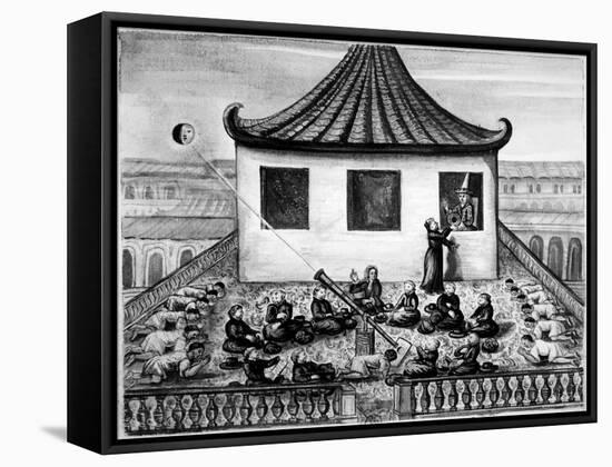 Missionaries Showing the King of Siam a Solar Eclipse-null-Framed Stretched Canvas