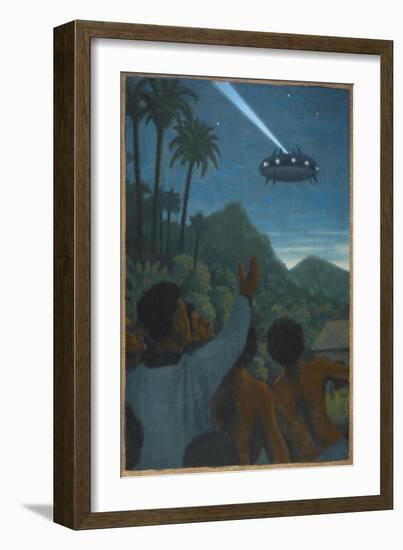 Missionary and 37 Others See a Hovering Saucer At Boianai-Michael Buhler-Framed Art Print