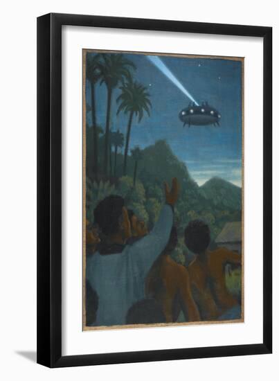 Missionary and 37 Others See a Hovering Saucer At Boianai-Michael Buhler-Framed Art Print