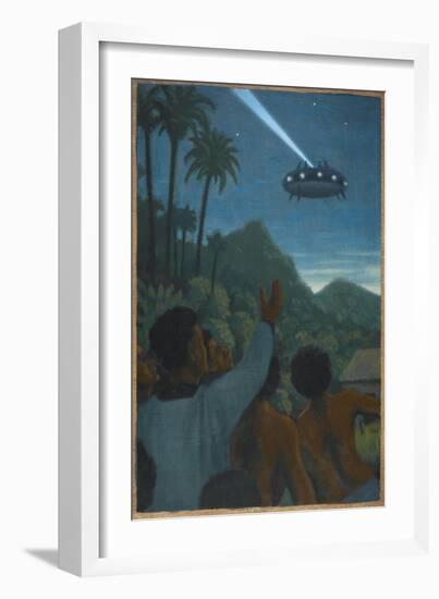 Missionary and 37 Others See a Hovering Saucer At Boianai-Michael Buhler-Framed Art Print