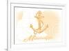 Mississippi - Anchor - Yellow - Coastal Icon-Lantern Press-Framed Premium Giclee Print