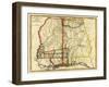 Mississippi and Alabama - Panoramic Map-Lantern Press-Framed Art Print