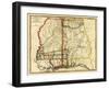 Mississippi and Alabama - Panoramic Map-Lantern Press-Framed Art Print