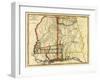 Mississippi and Alabama - Panoramic Map-Lantern Press-Framed Art Print
