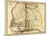 Mississippi and Alabama - Panoramic Map-Lantern Press-Mounted Art Print