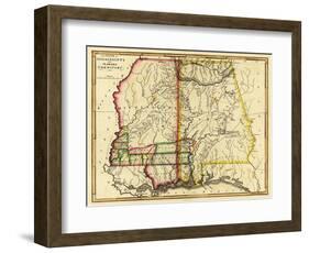 Mississippi and Alabama - Panoramic Map-Lantern Press-Framed Art Print