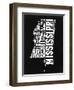 Mississippi Black and White Map-NaxArt-Framed Art Print