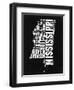 Mississippi Black and White Map-NaxArt-Framed Art Print