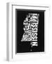 Mississippi Black and White Map-NaxArt-Framed Art Print