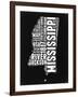 Mississippi Black and White Map-NaxArt-Framed Art Print