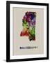 Mississippi Color Splatter Map-NaxArt-Framed Art Print