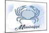 Mississippi - Crab - Blue - Coastal Icon-Lantern Press-Mounted Art Print