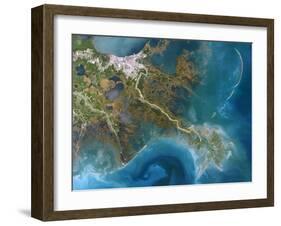 Mississippi Delta, Satellite Image-PLANETOBSERVER-Framed Photographic Print