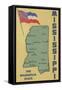 Mississippi - Detailed Map of State-Lantern Press-Framed Stretched Canvas
